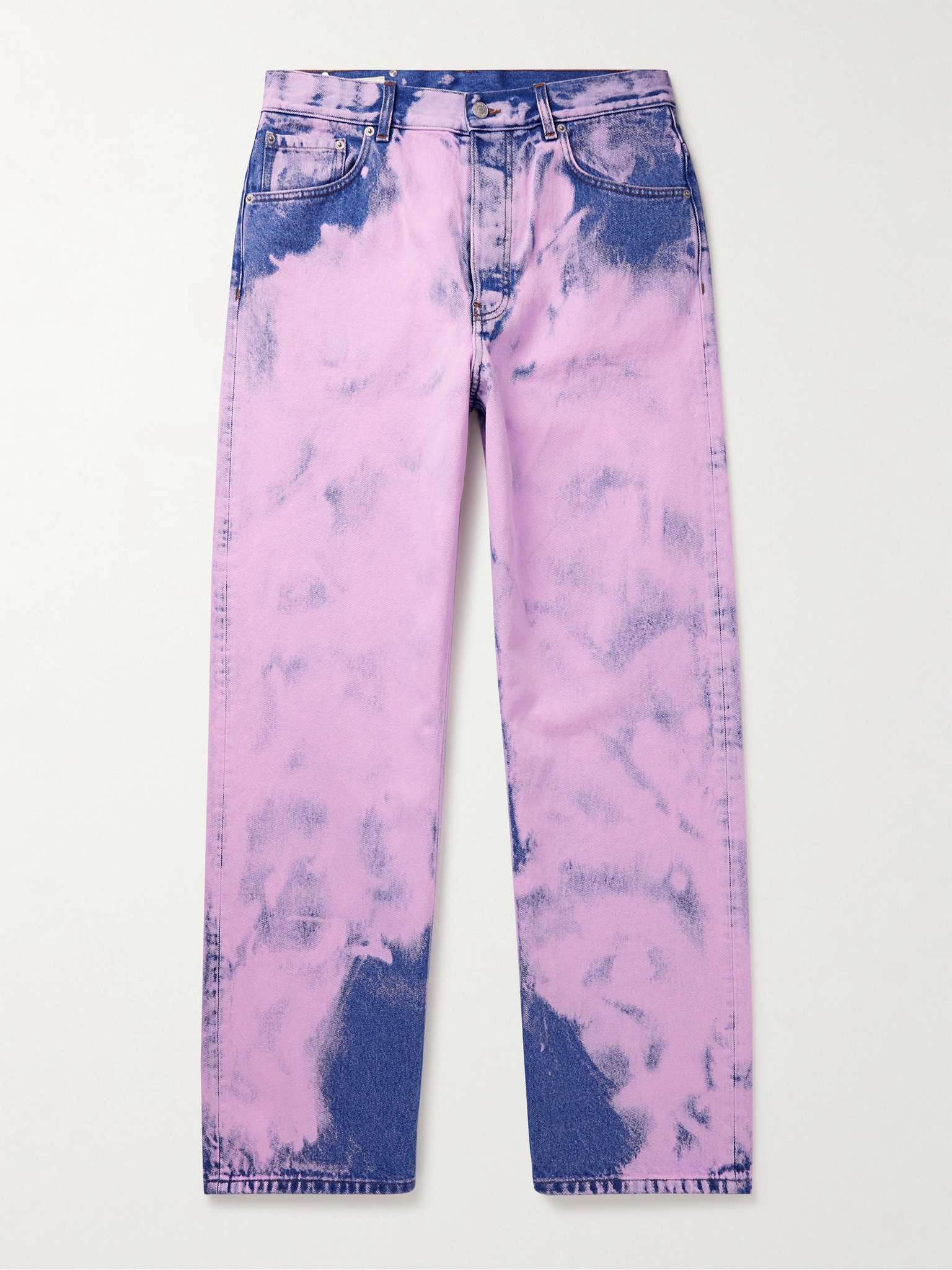 Straight-Leg Bleached Jeans - 1