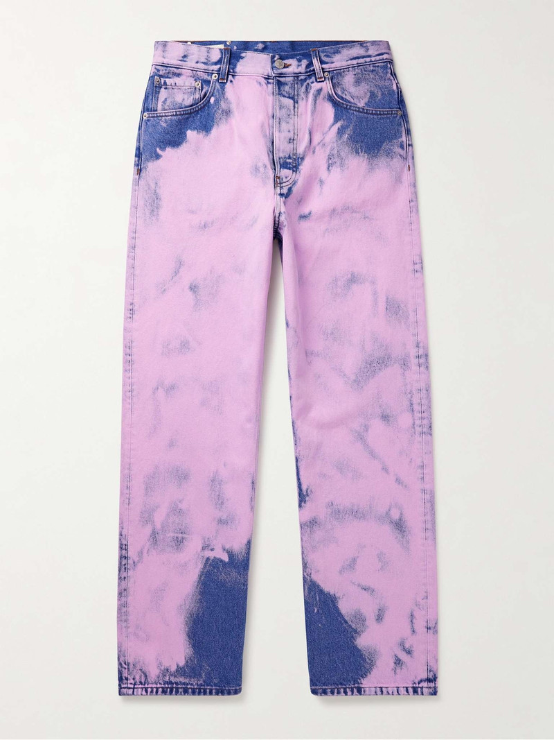 Straight-Leg Bleached Jeans 1