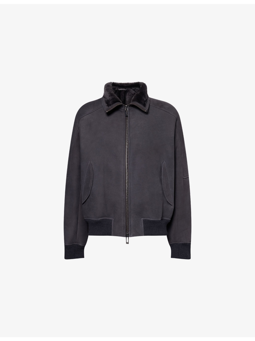 Raglan-Sleeve Shearling Leather Jacket - 1