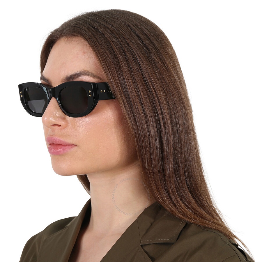 Gucci Solid Grey Rectangular Ladies Sunglasses GG1215S 002 51 - 2