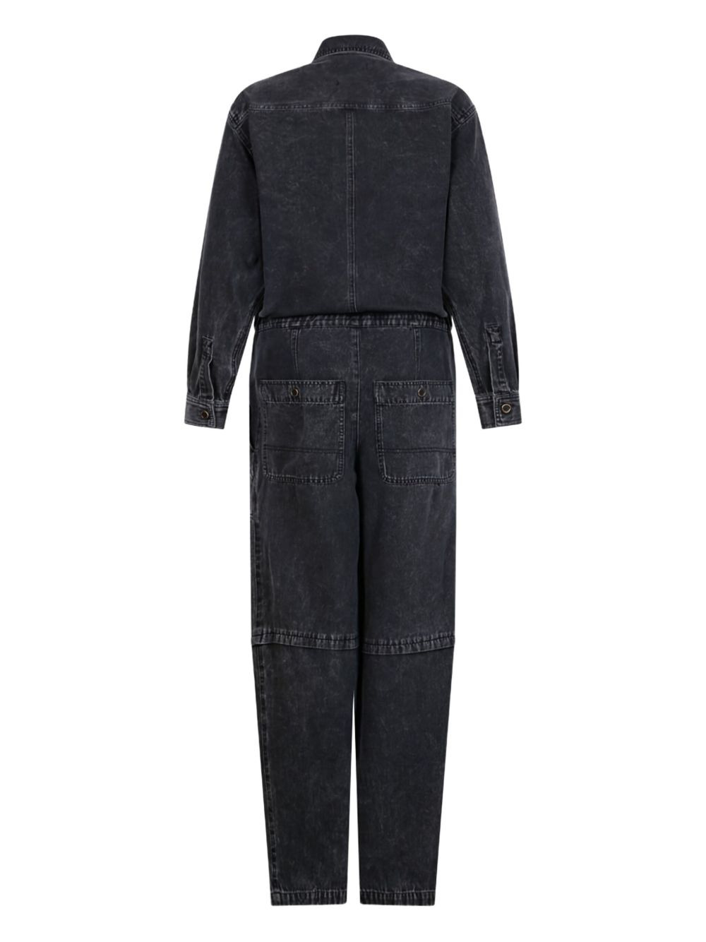 button-fastening pocketed jumpsuit - 2