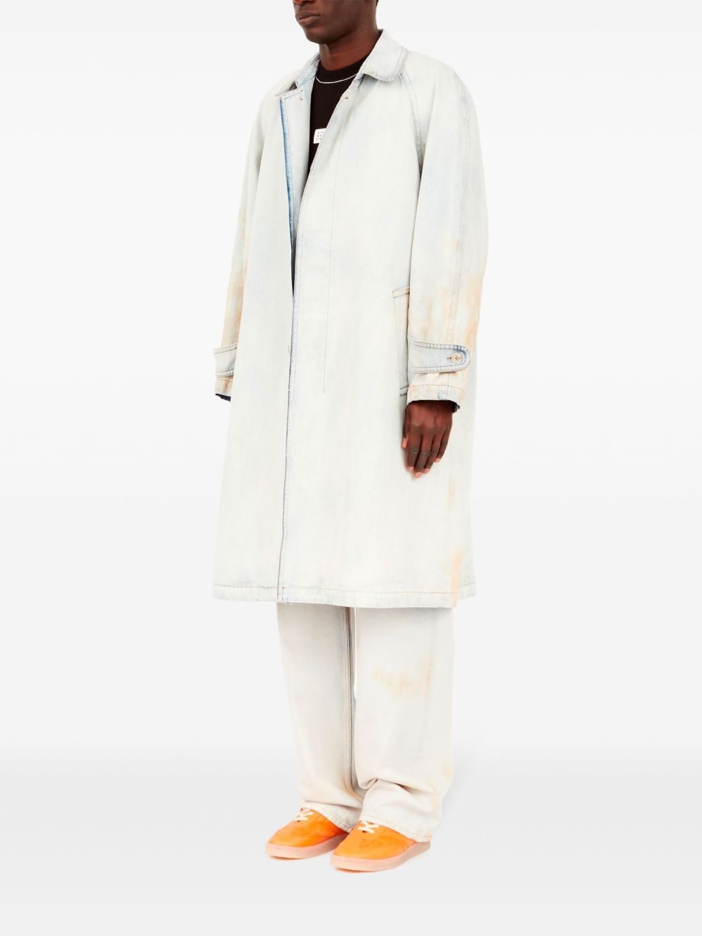 distressed-effect coat - 6