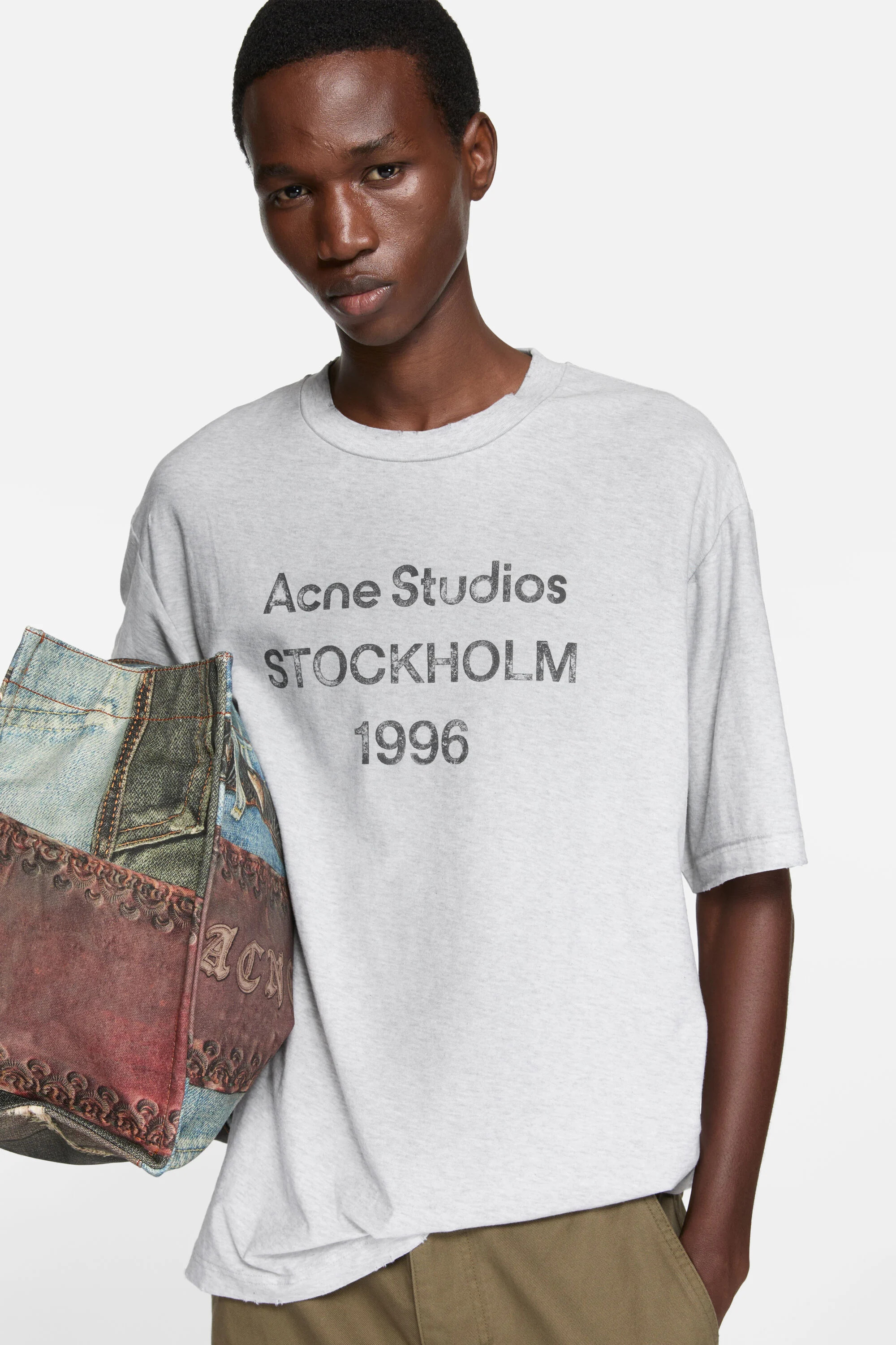 Logo t-shirt - Relaxed unisex fit - Pale Grey Melange - 4