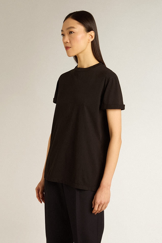 Women’s regular-fit distressed T-shirt in black - 2