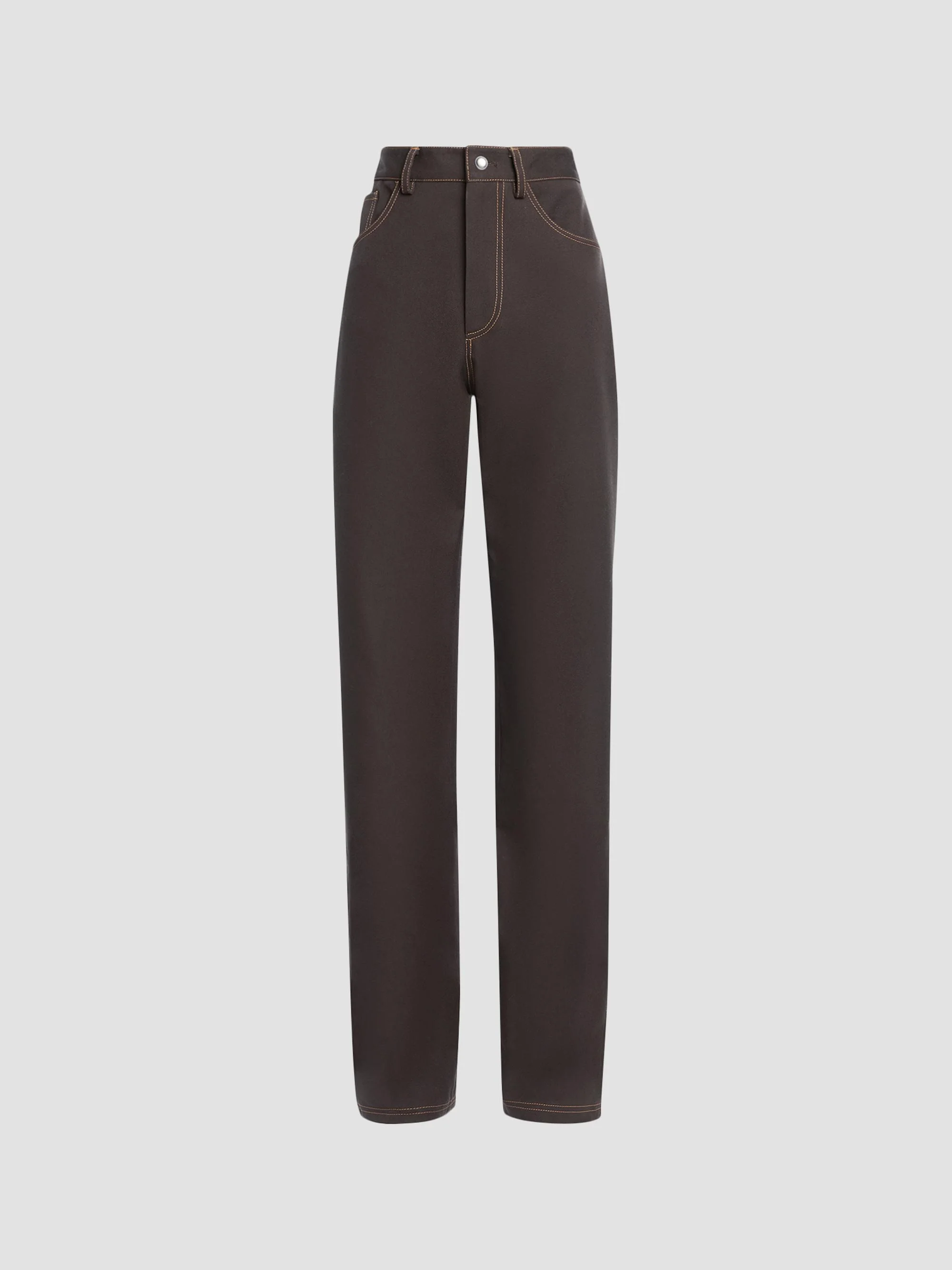 Women's Mills Cotton Slim-Straight Pants - Fudge - 1