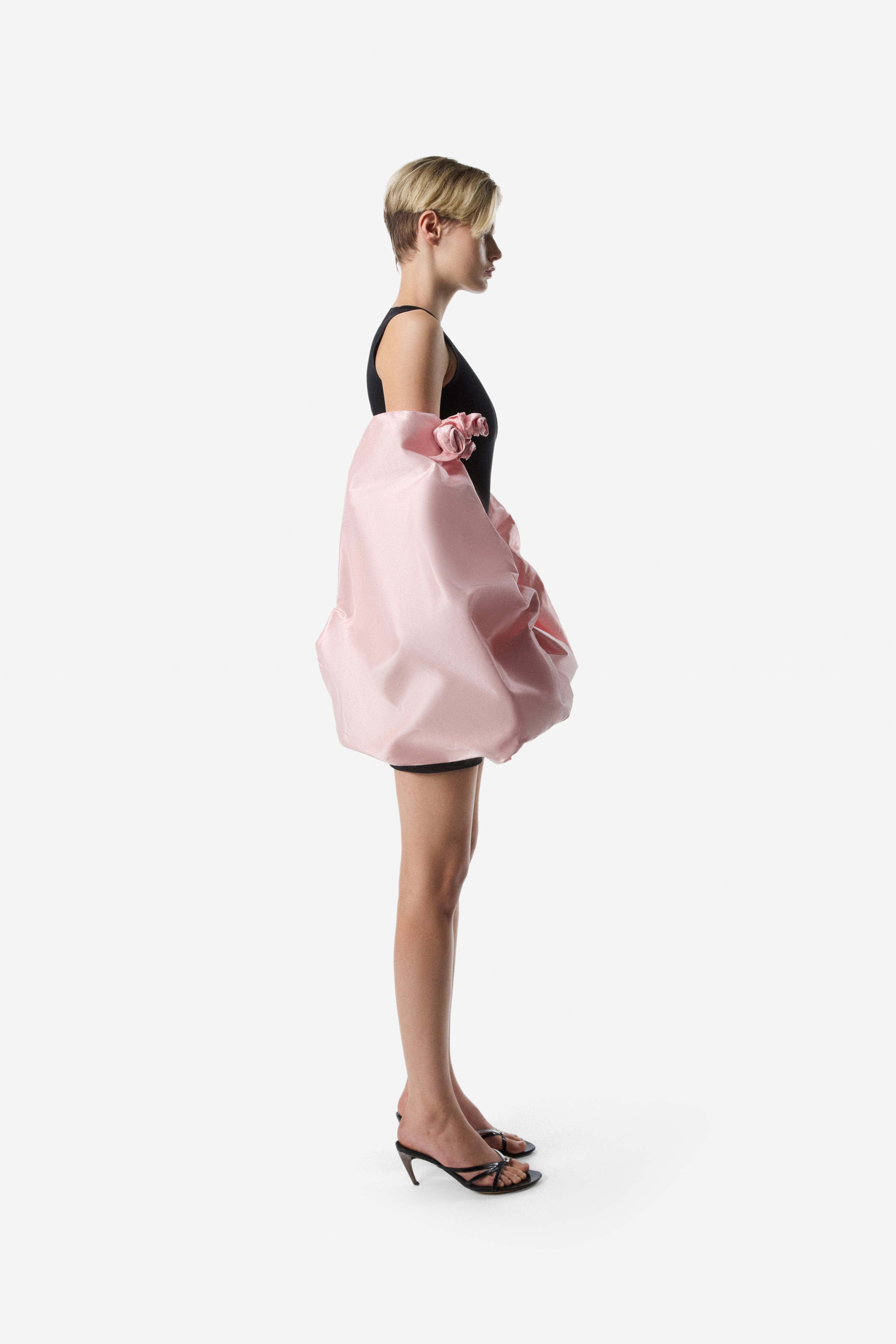 Taffeta Sleeved Jersey Dress - 3