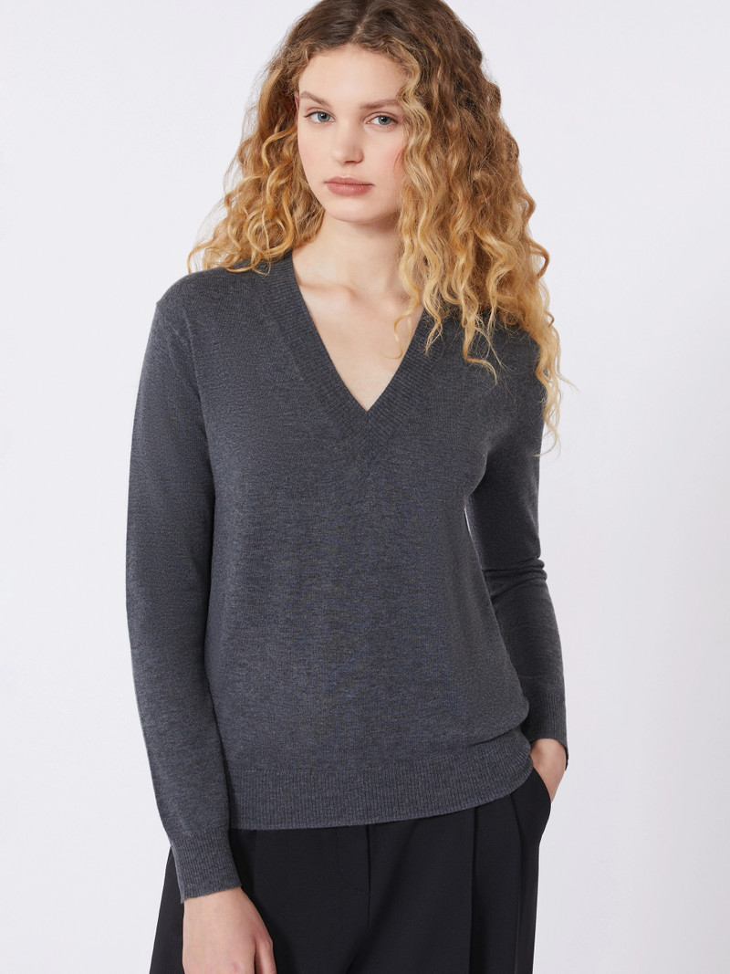 ESTREMO Wool and cashmere sweater - DARK GREY 5