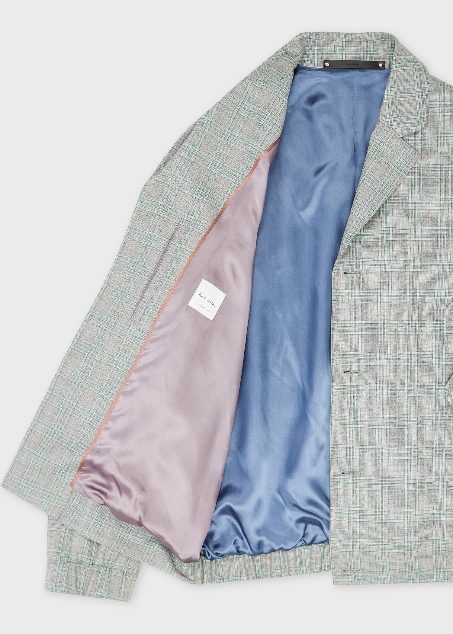 Grey And Green Check Wool Blouson Jacket - 4