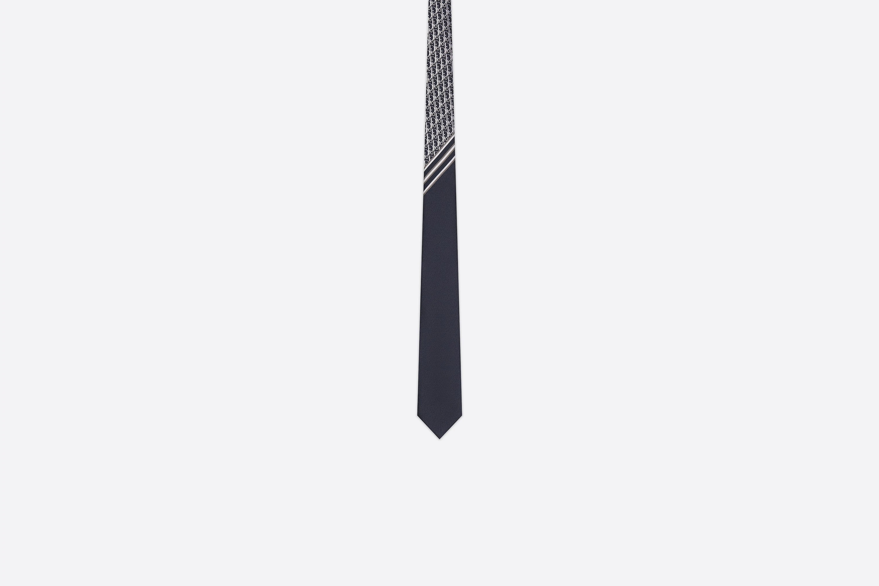 Striped Dior Oblique Tie - 1