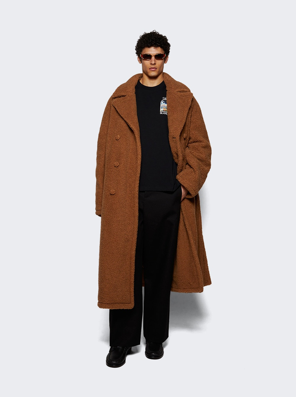 Long Teddy Coat Beige Camel - 5