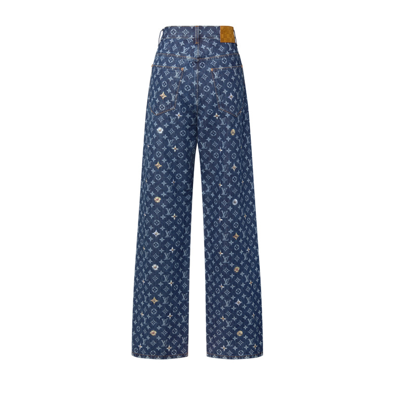 Monogram Embroidered Denim Skate Pants 3