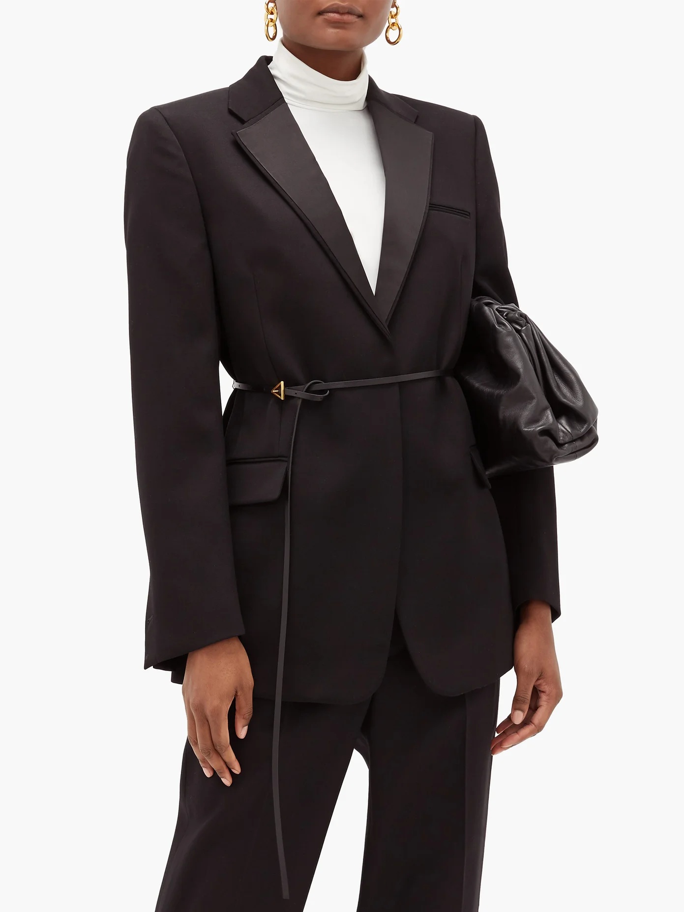 Oversized grain de poudre tuxedo jacket - 3