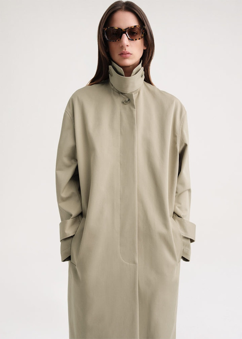 Totême Oversized gabardine car coat trench beige | REVERSIBLE