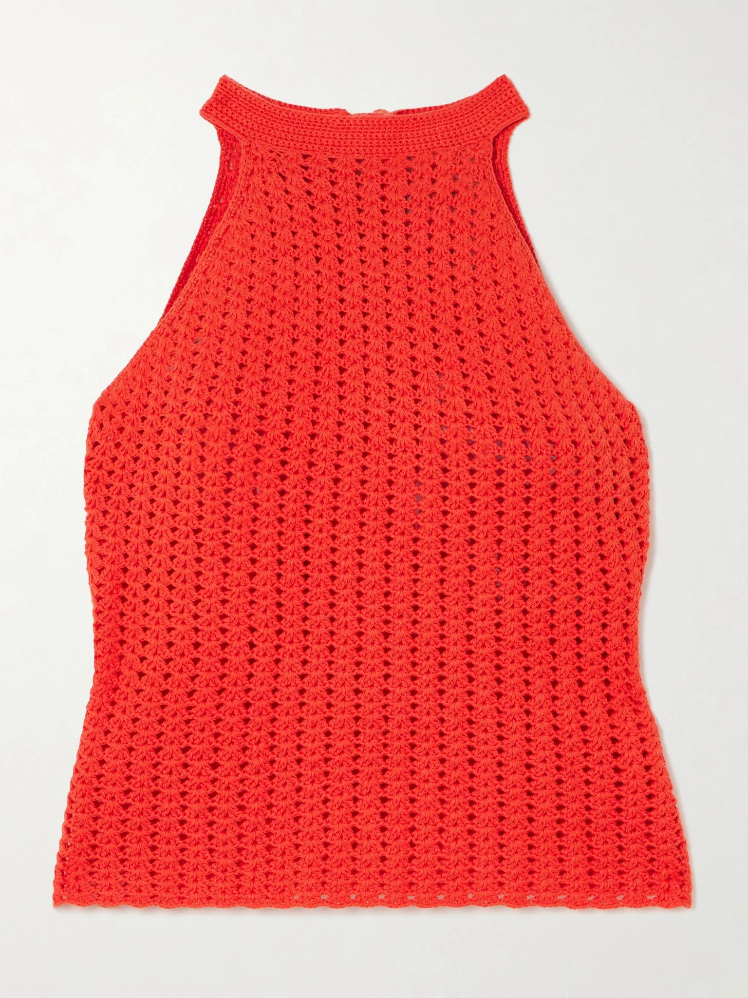 Reflejo crocheted cotton tank Orange - 1