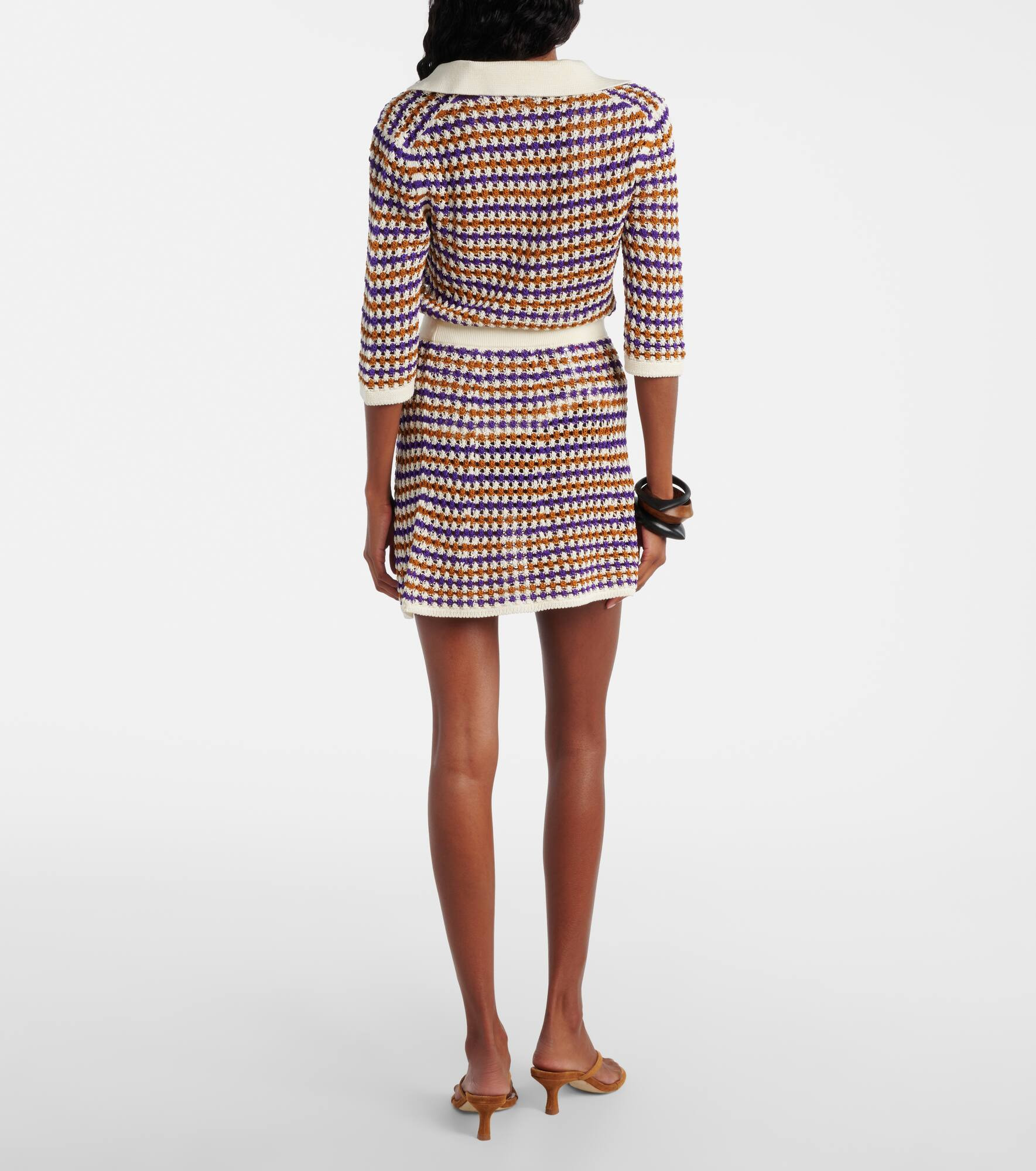 Design open-knit cotton-blend miniskirt - 3