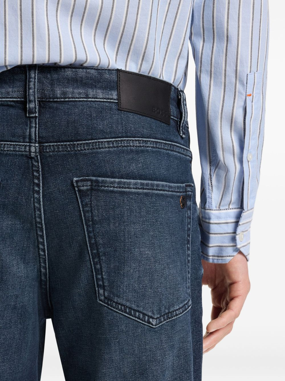 leather-patch jeans - 2