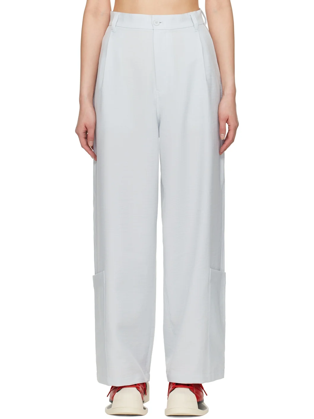 Gray Sport Uniform Wide-Leg Trousers - 1