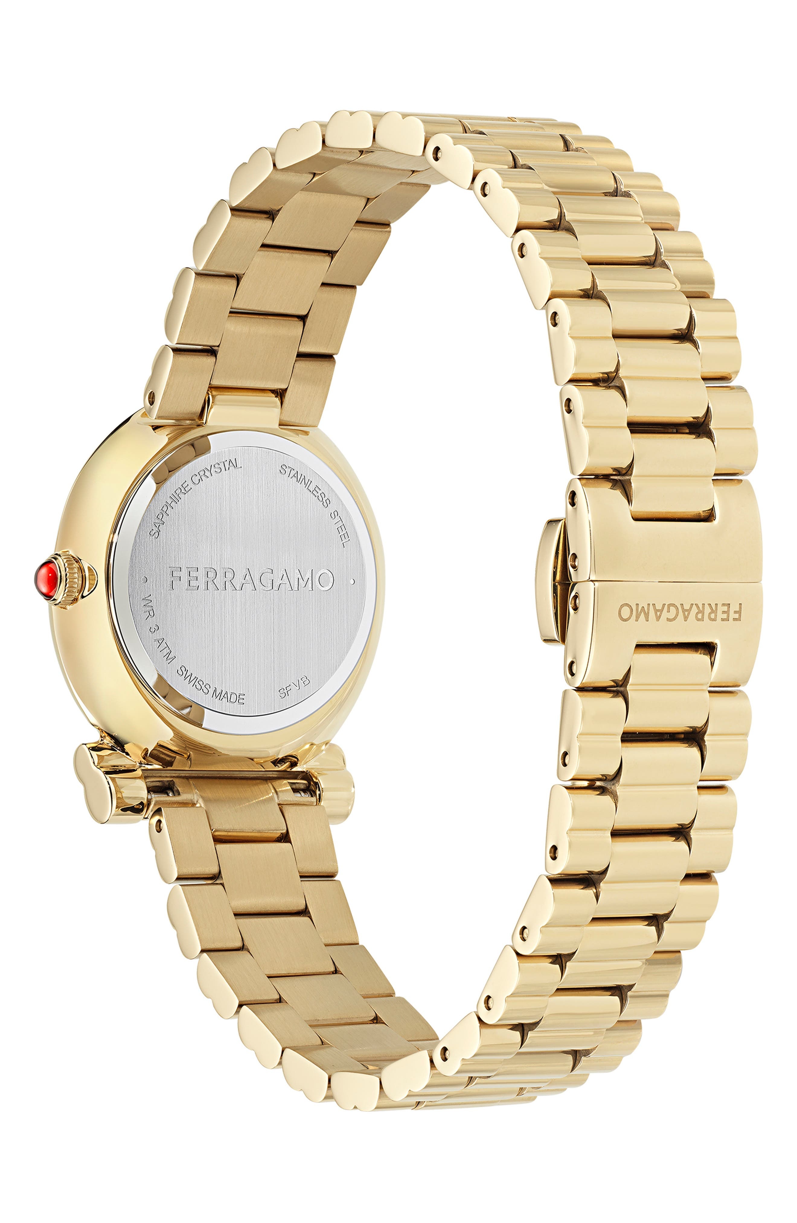 FERRAGAMO Gancini Twisted Bracelet Watch, 28mm in Ip Yellow Gold at Nordstrom - 3