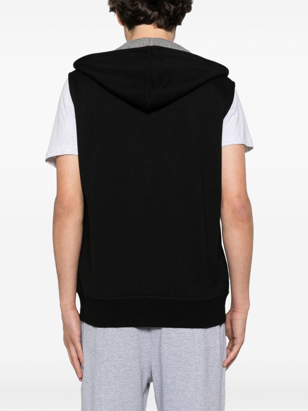 zip-up sleeveless hoodie - 4