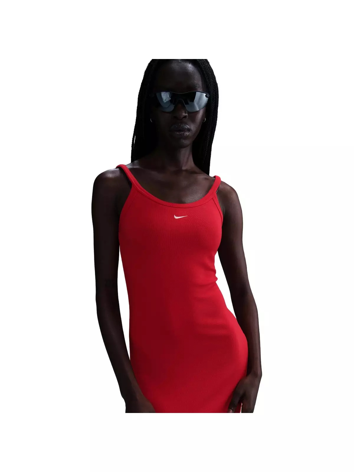 Women's Sportswear Chill Knit Tight Mini-Rib Tank Dress-Red - 3
