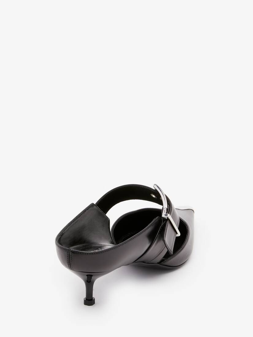 サンダル・ミュール Alexander Mcqueen Punk Buckle Mule in Silve Alexander McQueen Punk Buckle Mule in Black/silver | REVERSIBLE
