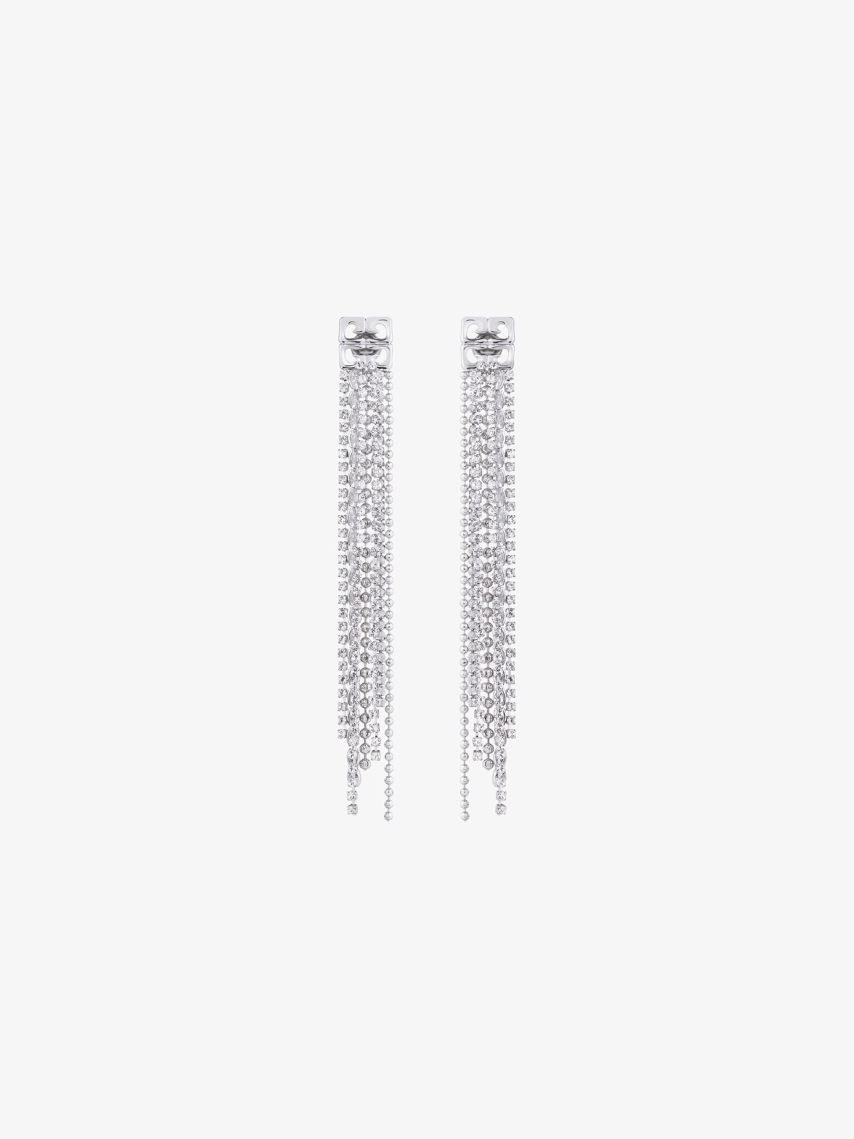 4G LIQUID EARRINGS IN METAL WITH CRYSTALS - 1
