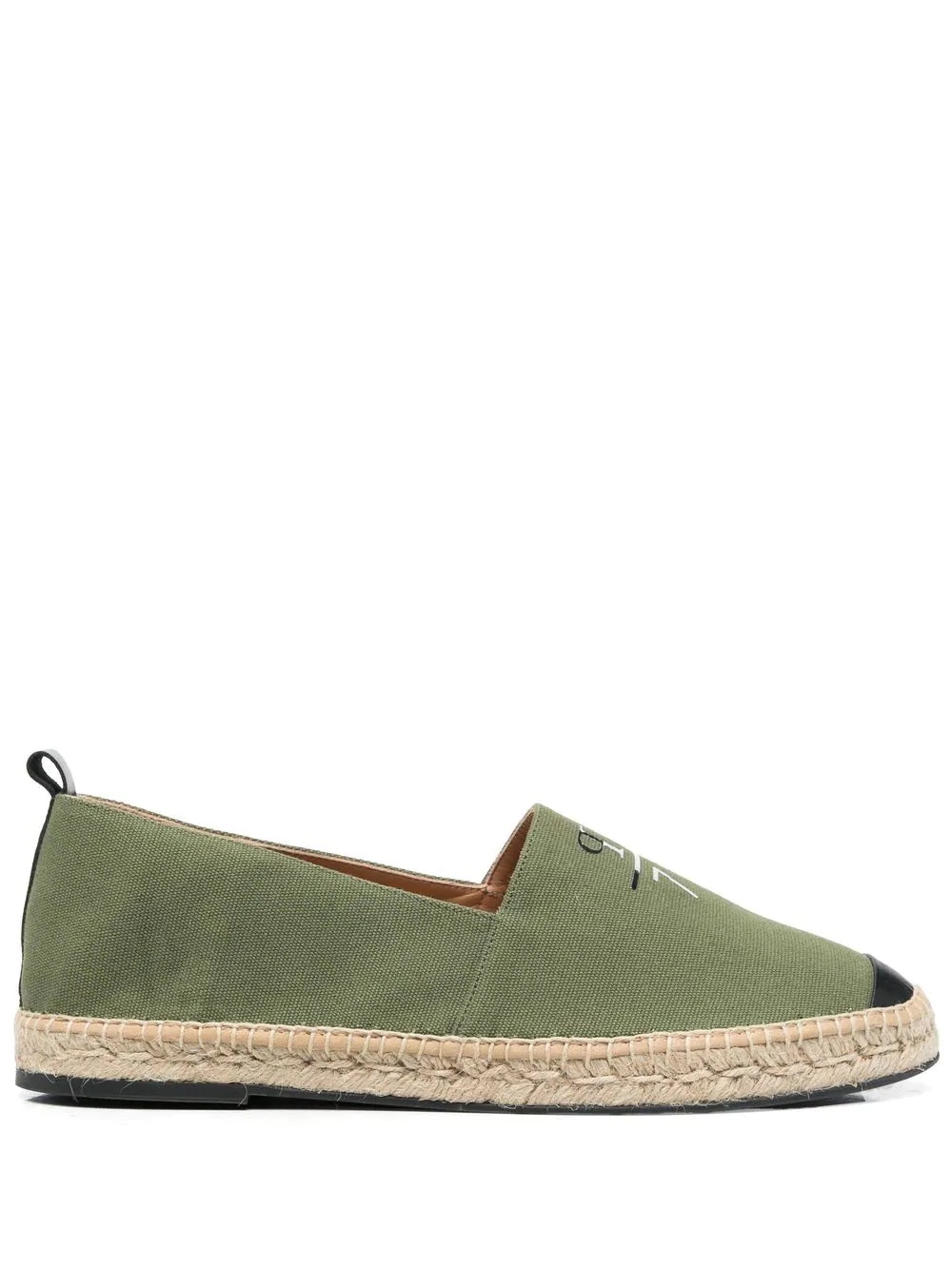 logo-print leather-trim espadrilles - 1