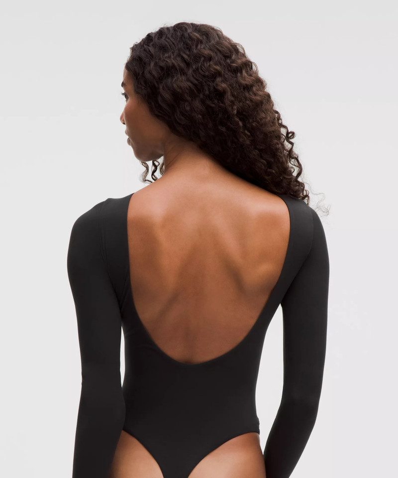 Wundermost Ultra-Soft Nulu Boatneck Scoop-Back Long-Sleeve Bodysuit 3