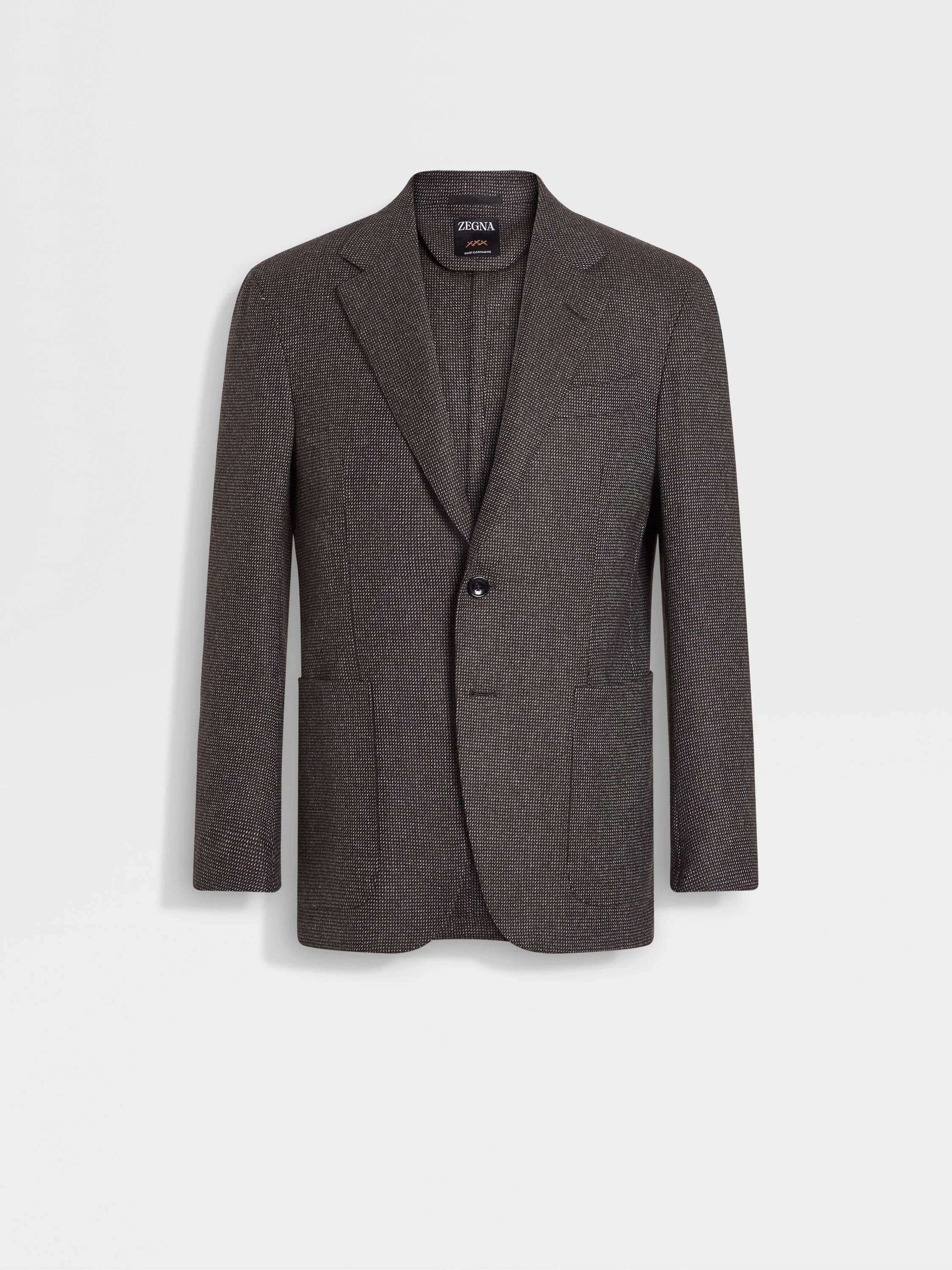 BROWN AND GREY OASI CASHMERE JACKET - 1