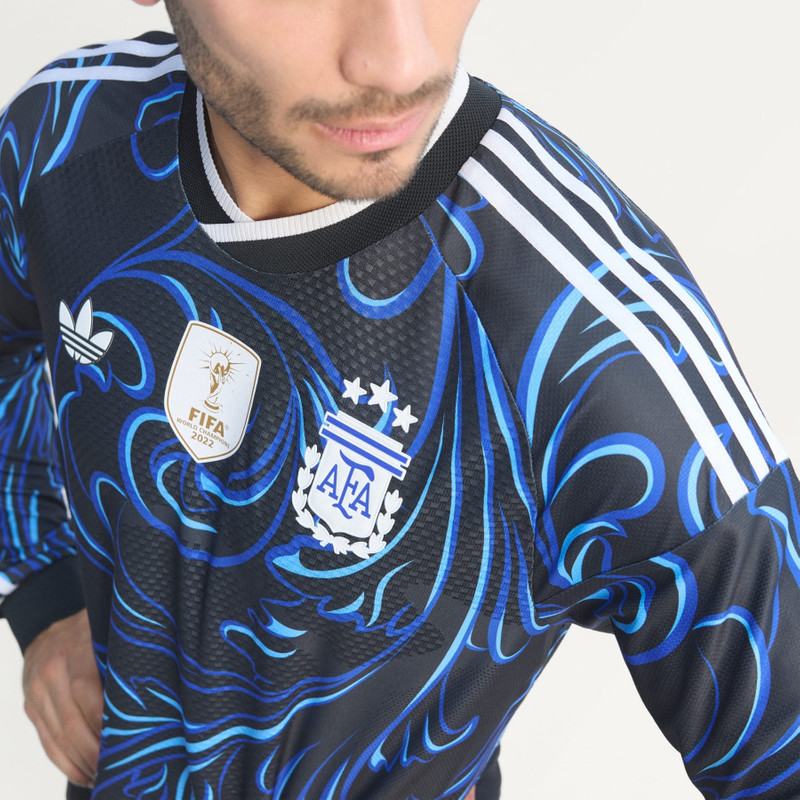Argentina 26 Away Authentic Long Sleeve Jersey 6