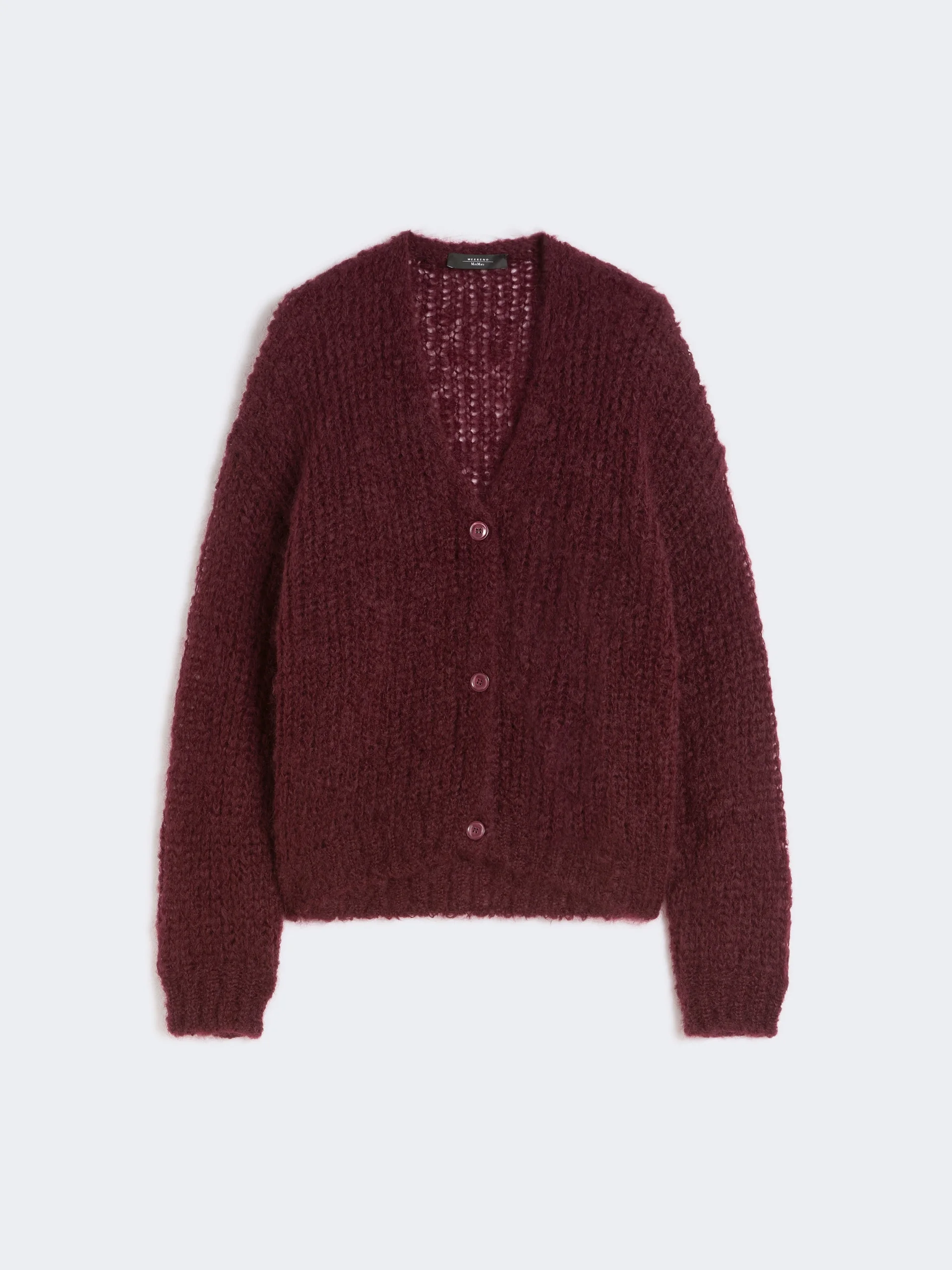 Mohair cardigan - BORDEAUX - 1