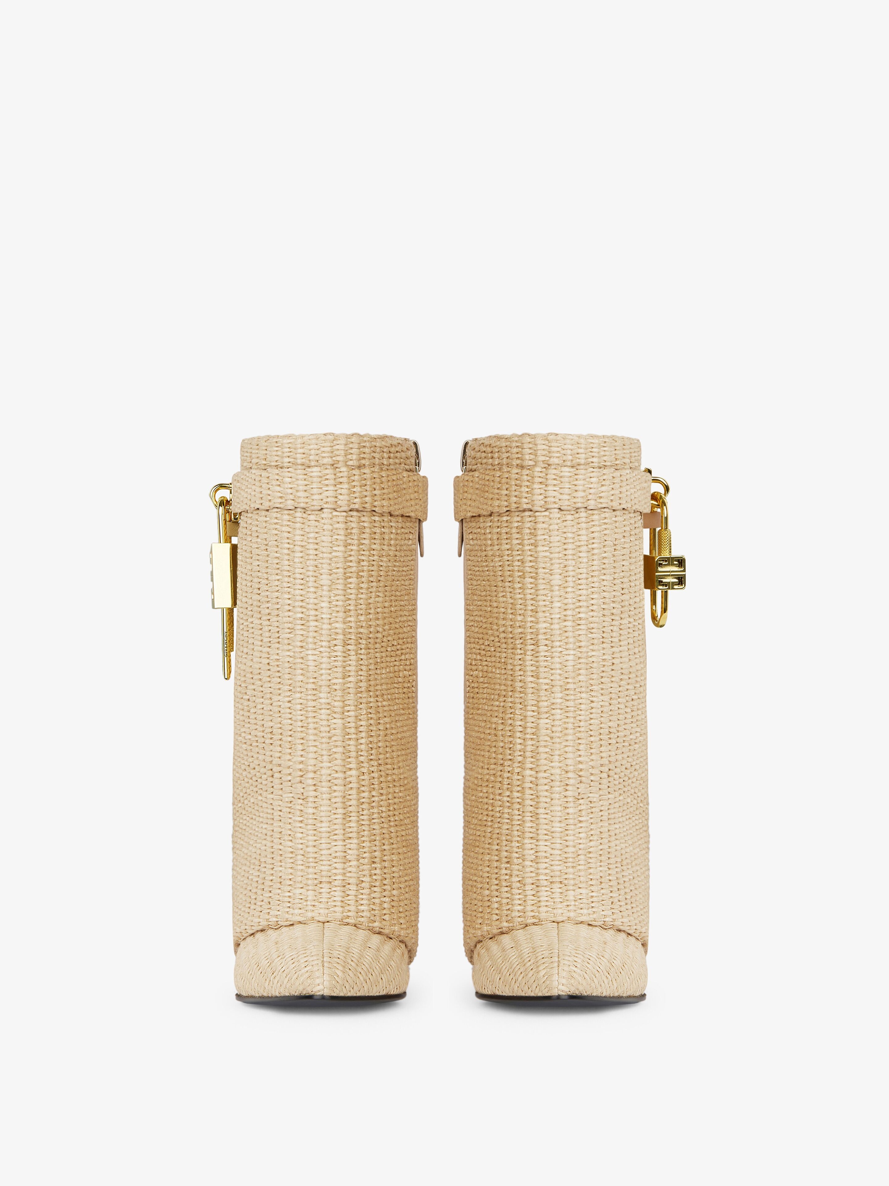 SHARK LOCK ANKLE BOOTS IN RAFFIA - 2