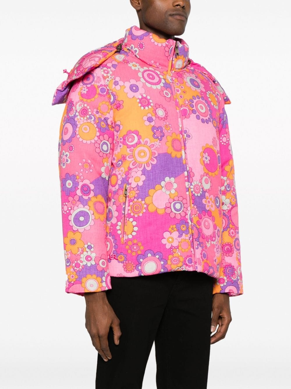 floral-print padded jacket - 3