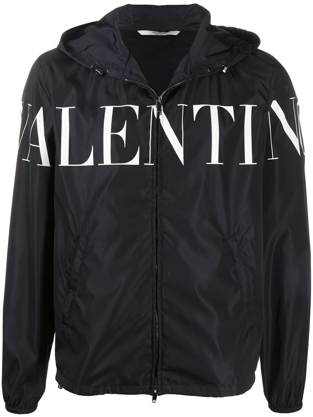 logo print hooded jacket - 1