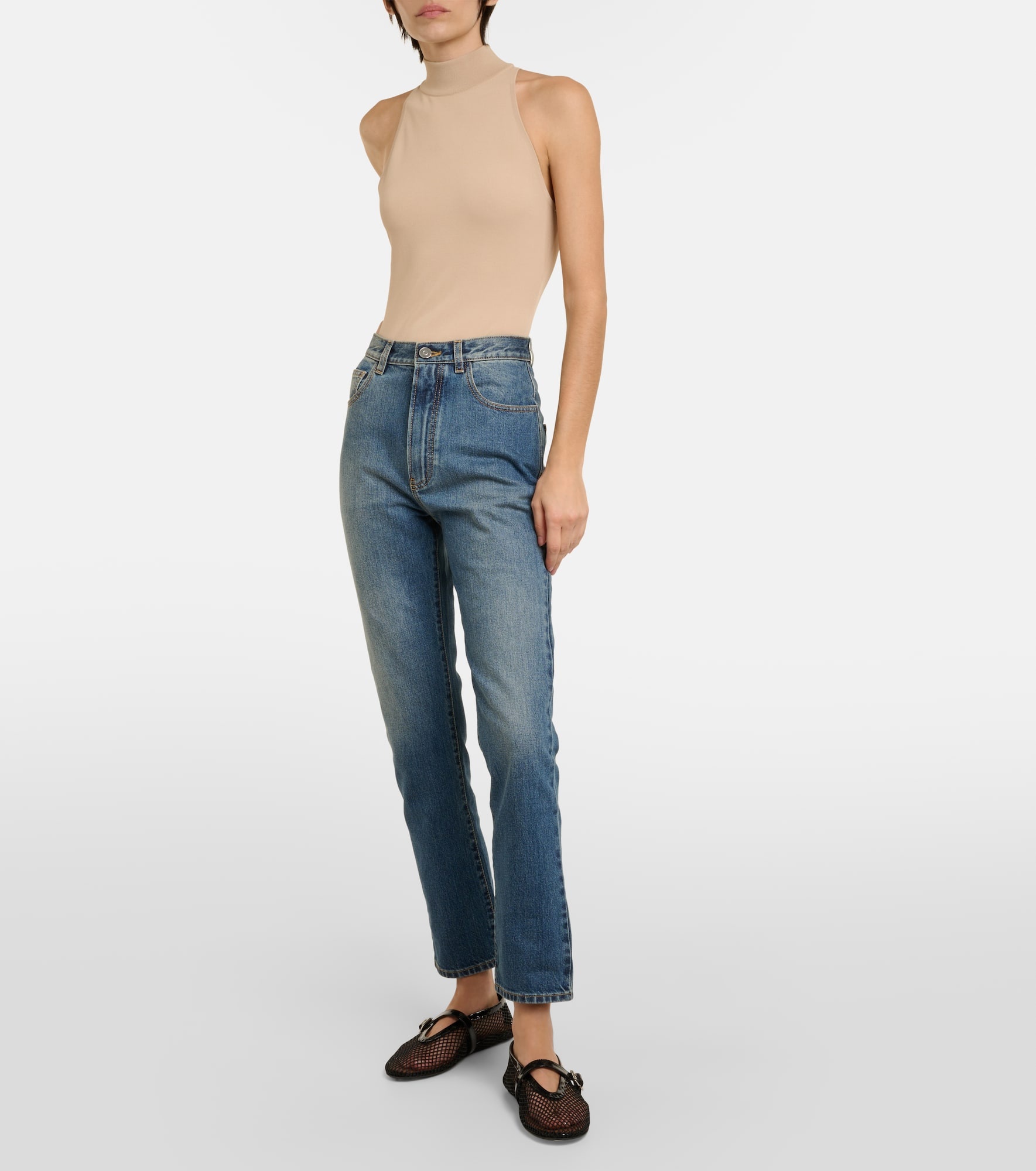 Halterneck jersey bodysuit - 2