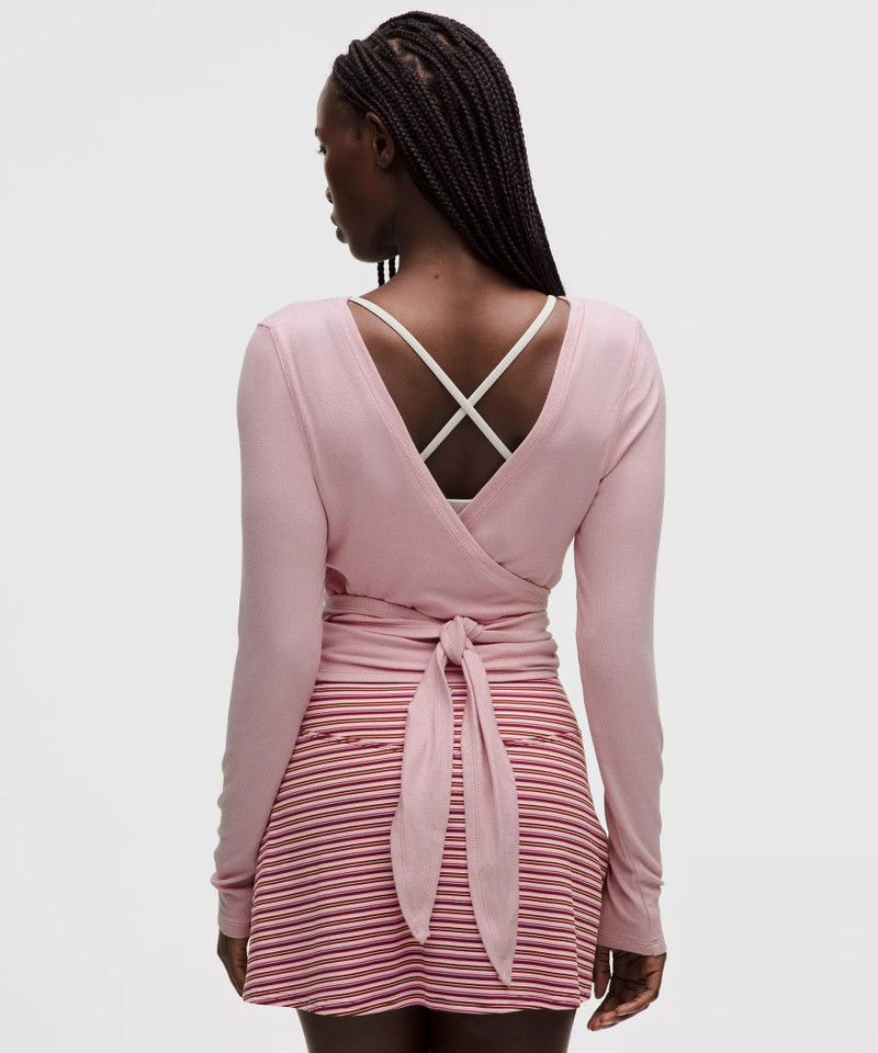 Front-to-Back Wrap-Waist Long-Sleeve Shirt 8
