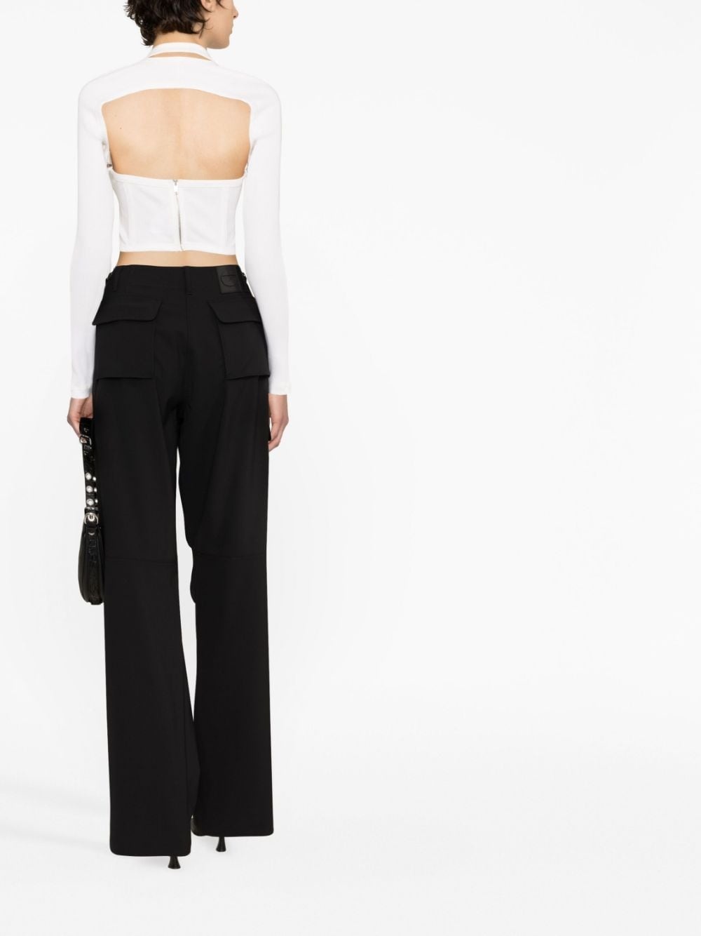 wide-leg cargo trousers - 4