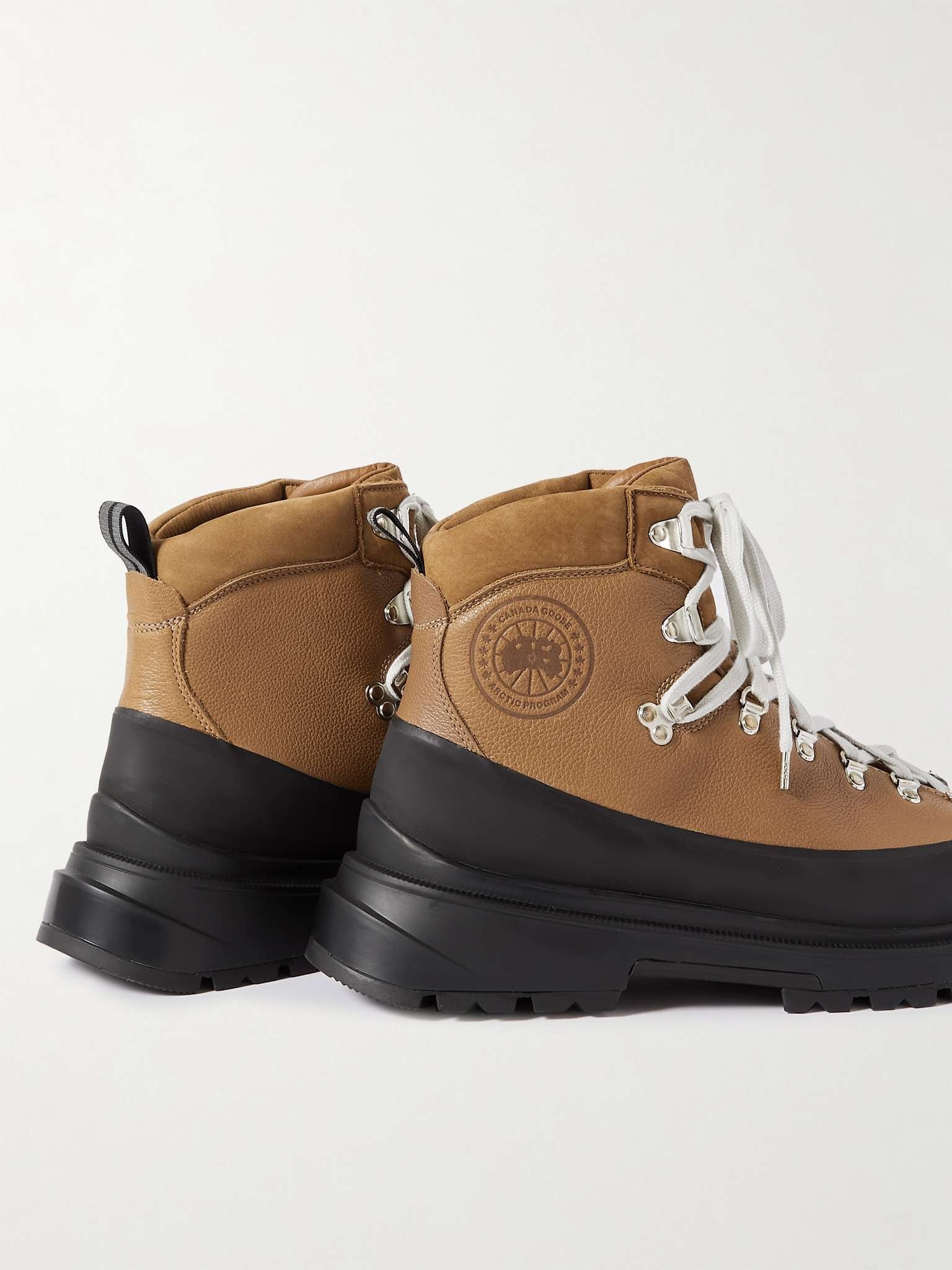Journey Rubber and Nubuck-Trimmed Full-Grain Leather Hiking Boots - 7
