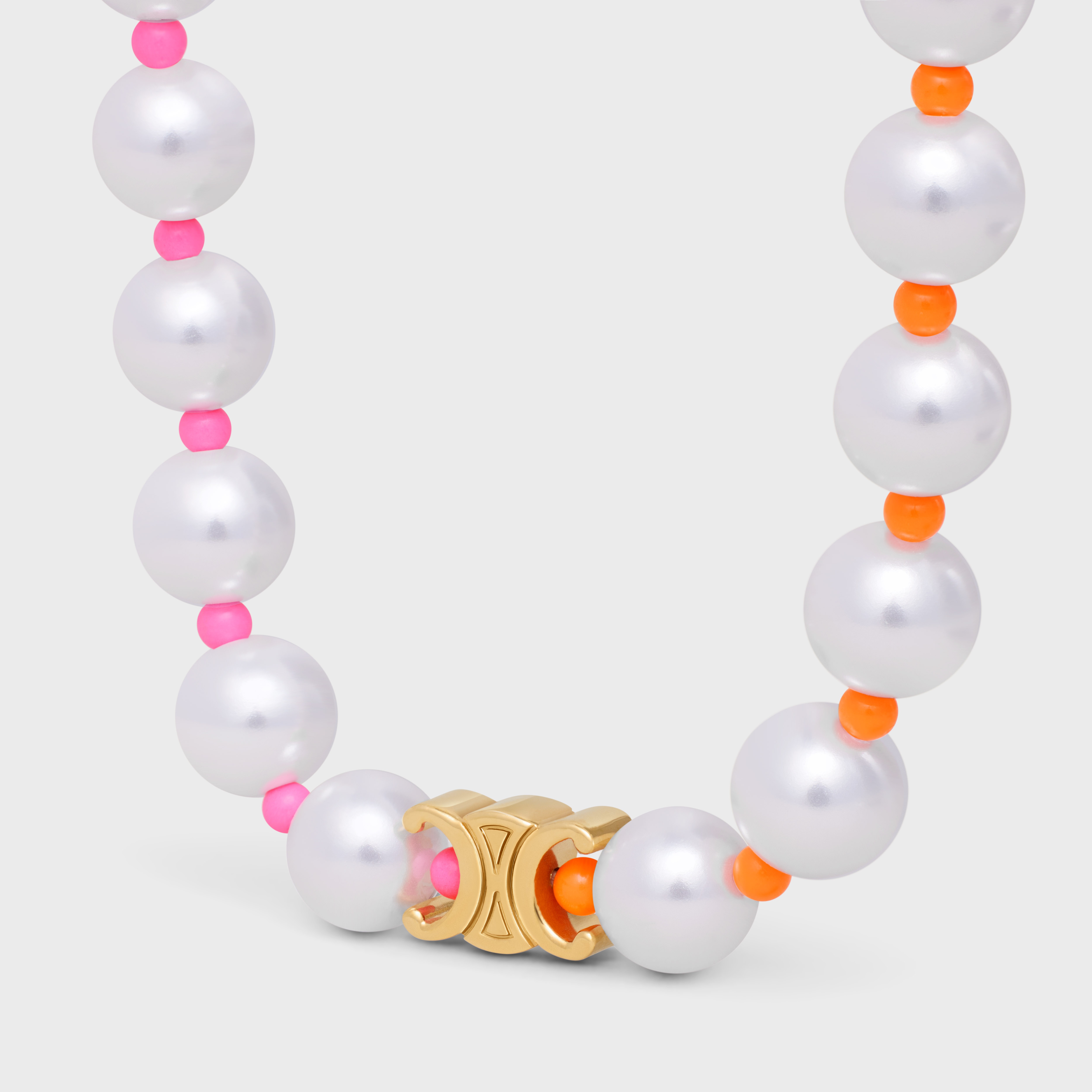 Celine Plage Pearl Bracelet in Brass with Gold Finish and Resin Pearls - 2