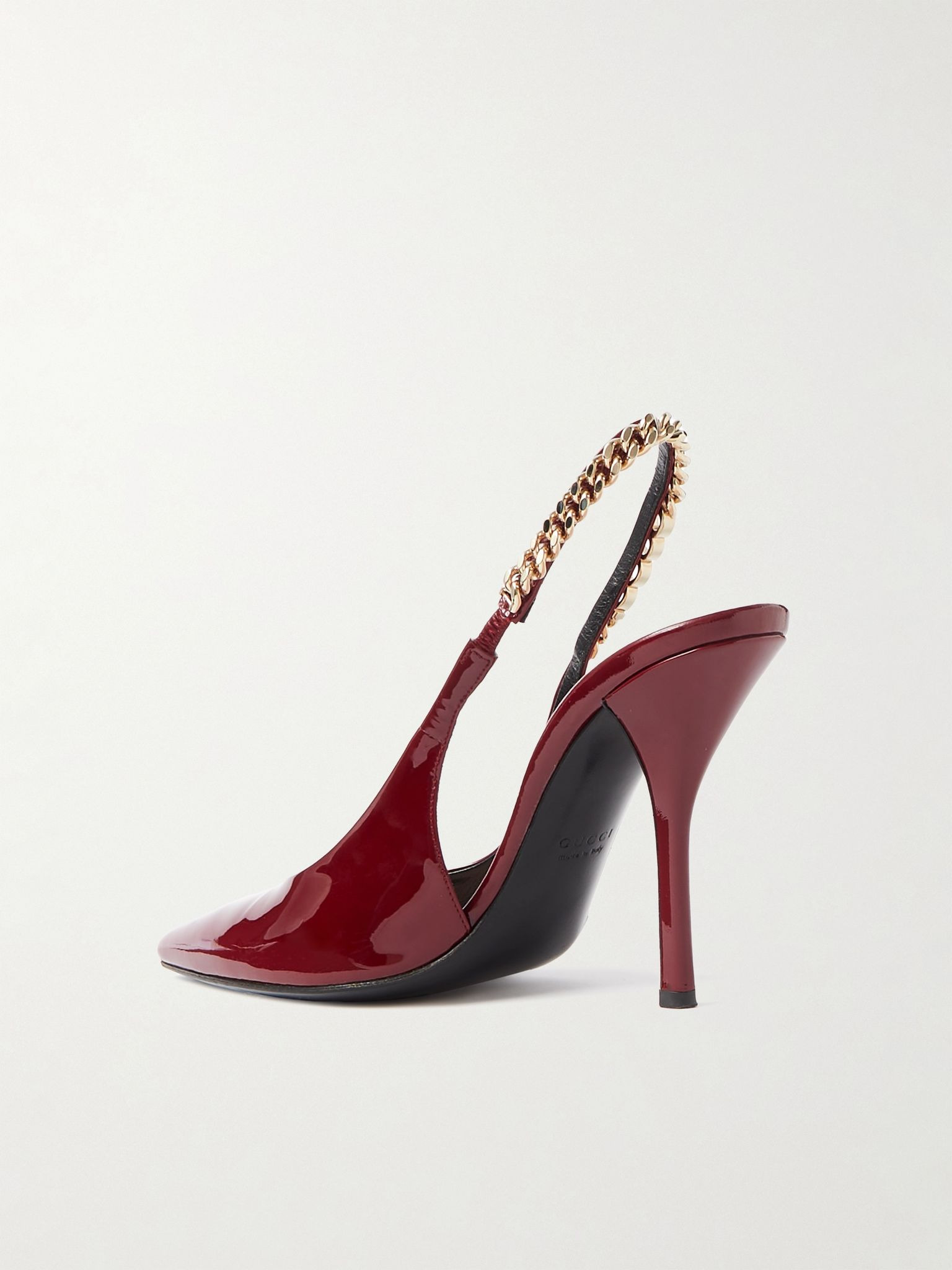 Signoria embellished patent-leather slingback pumps Red - 3