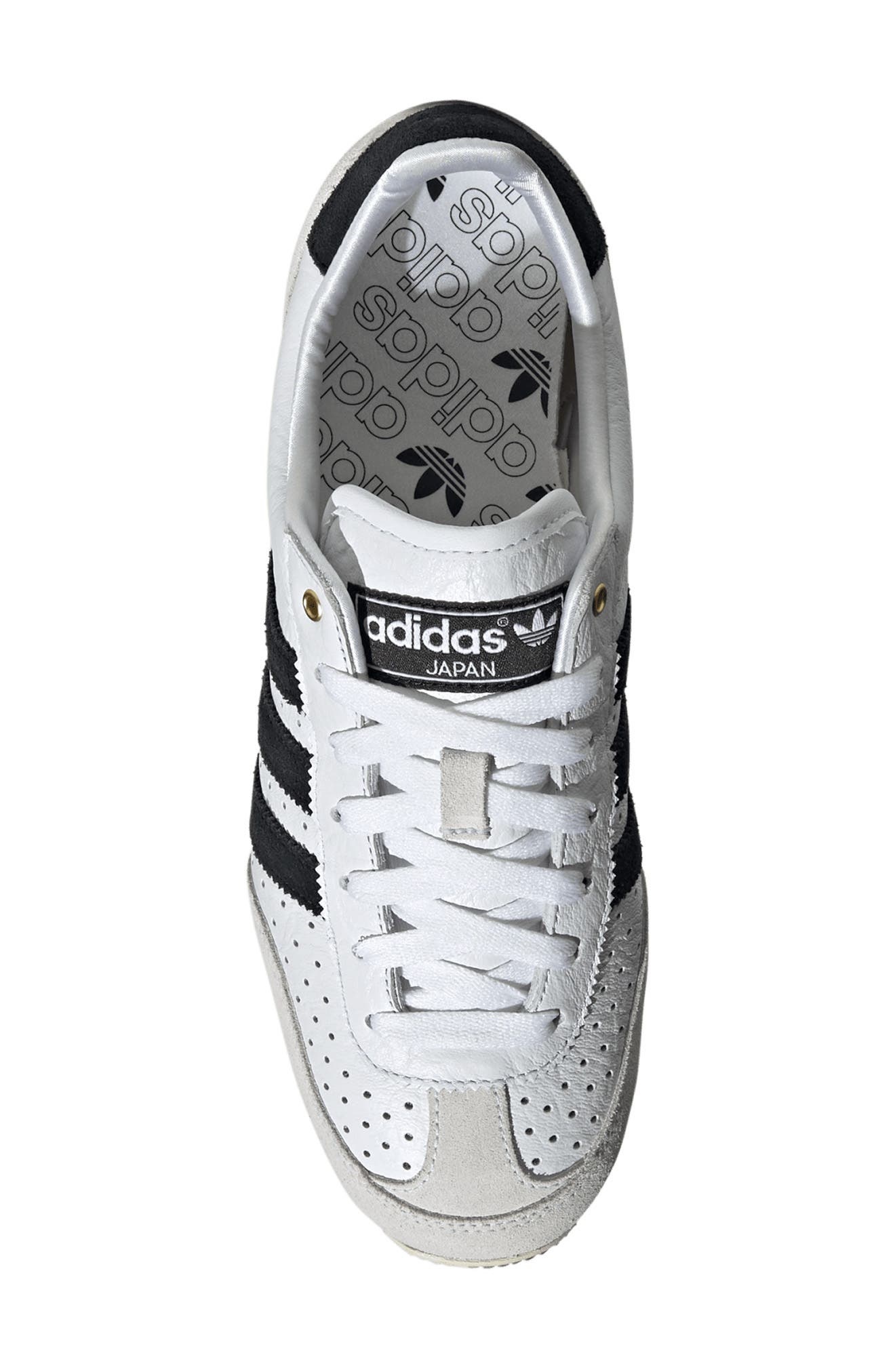 adidas Japan Low Top Sneaker in White/Core Black/Gold Met at Nordstrom - 4