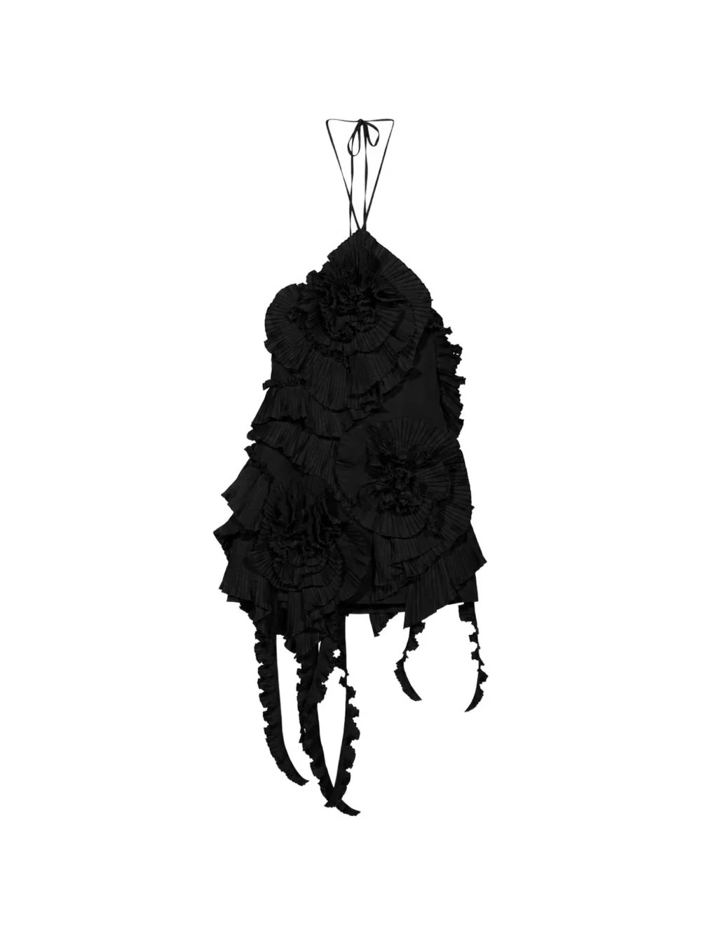 pleated-rose taffeta mini dress - 1