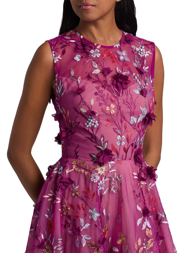 Women's Saba Floral-Embroidered Maxi Dress - Burgundy 6