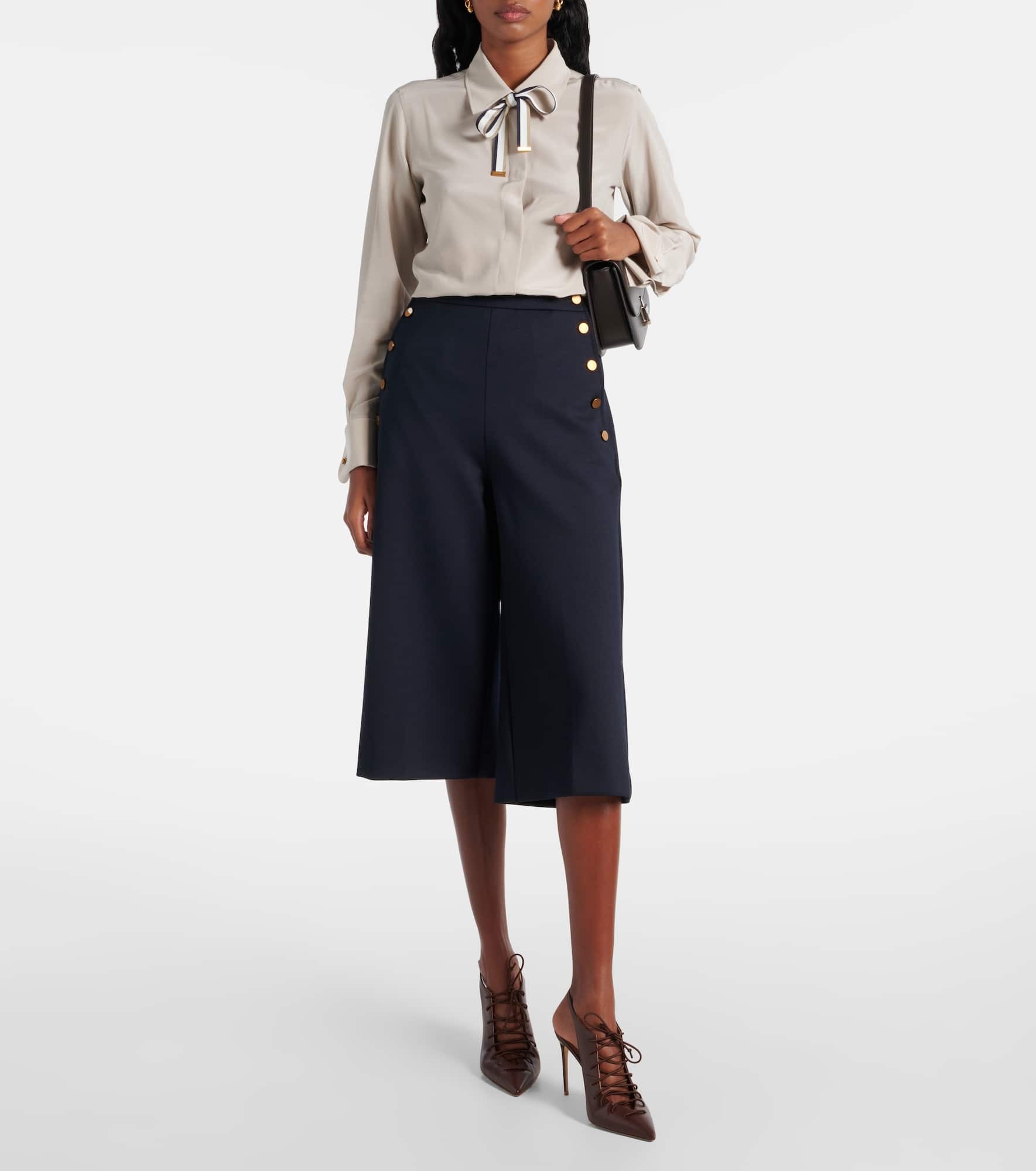 Apollo bow-detail silk crêpe blouse - 2