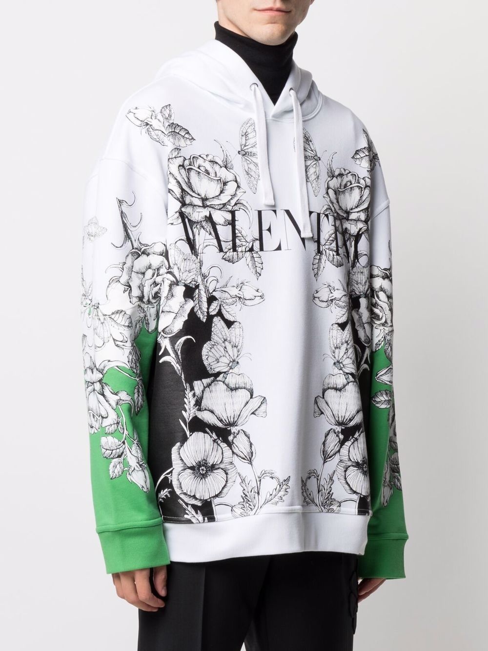 Dark Blooming print hoodie - 3