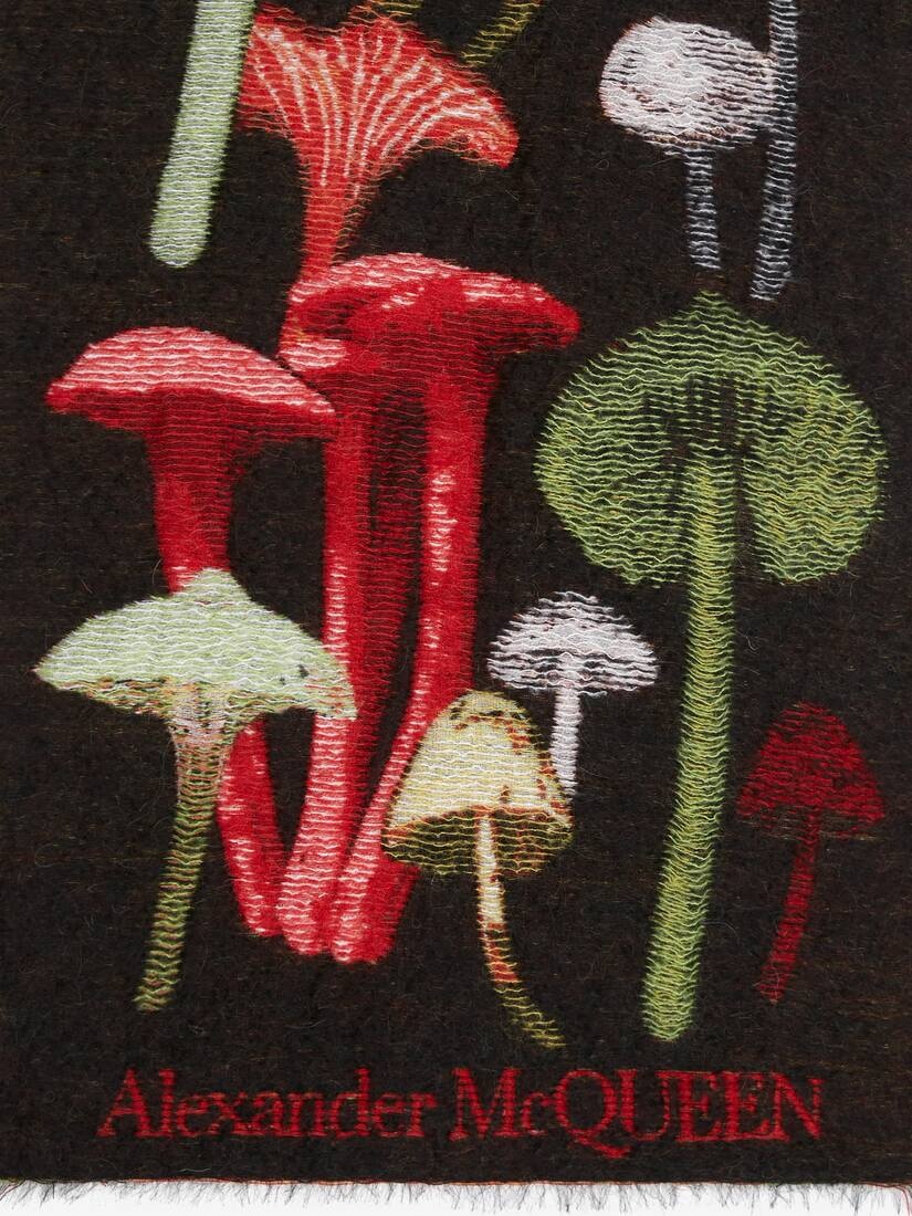 Women's Psychedelic Mushroom Scarf in Black/red - 4