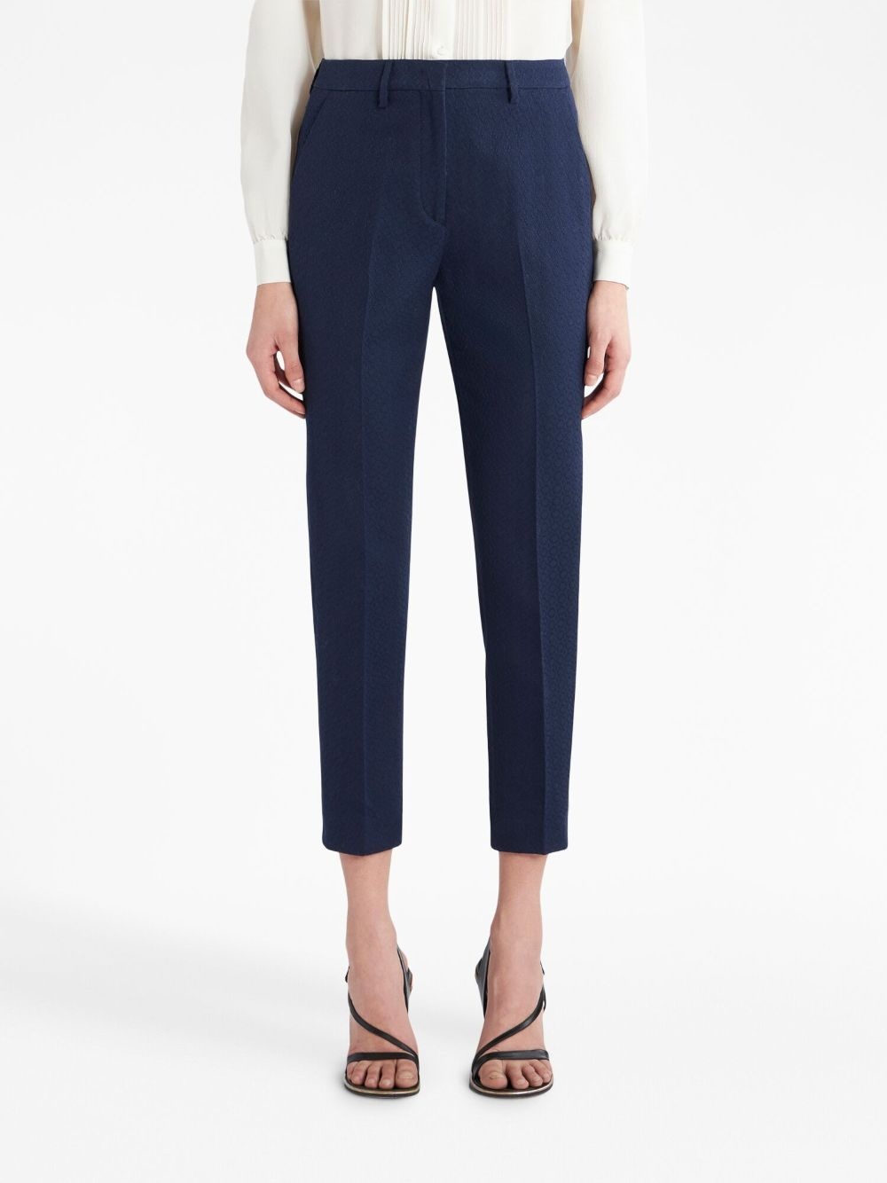 tapered-leg mid-waist trousers - 3
