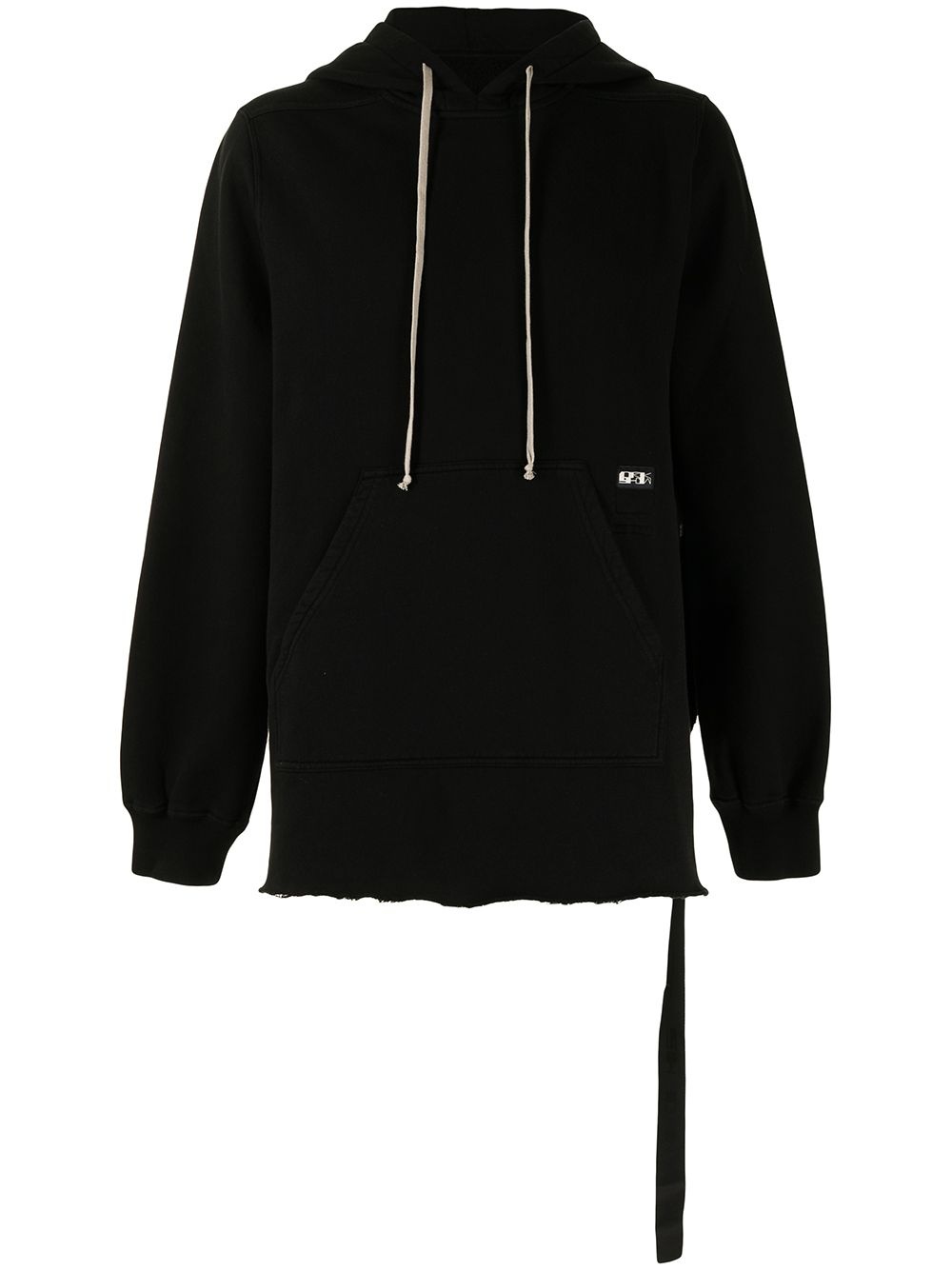 logo-patch raw-edge hoodie - 1