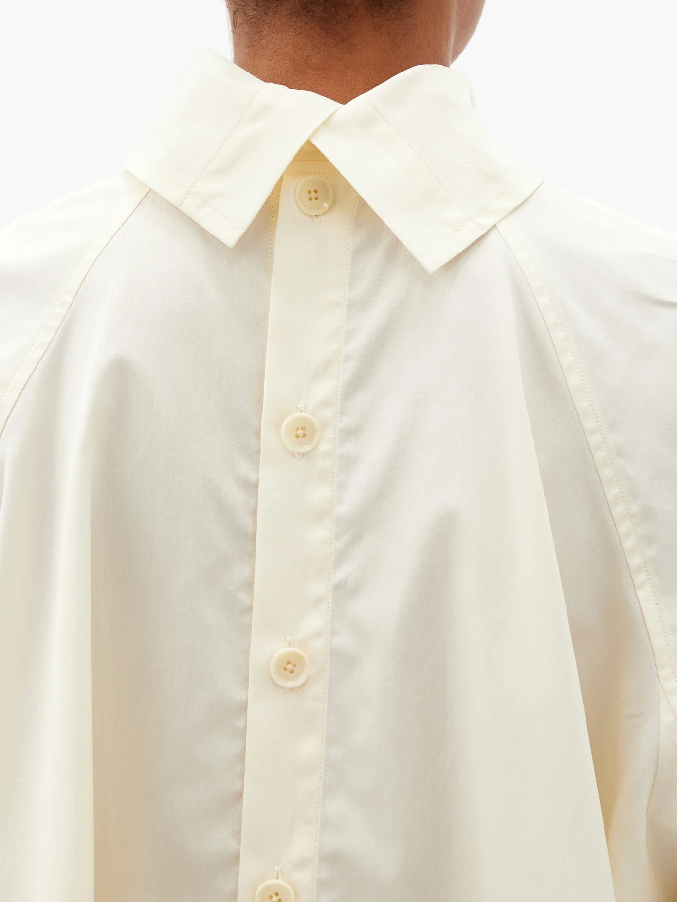 Buttoned-back cotton-poplin shirt - 3