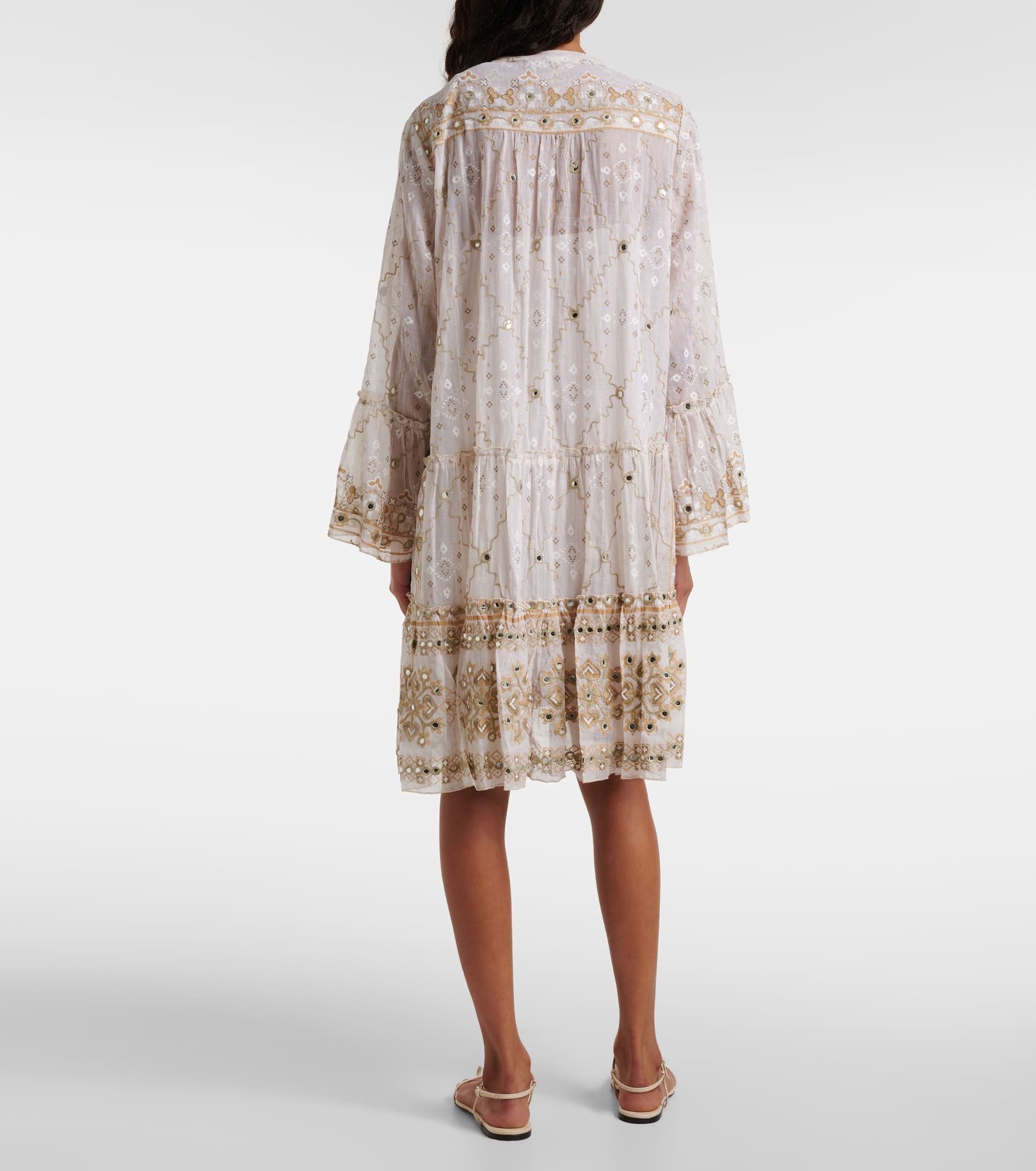 Mosaic printed cotton midi dress - 3